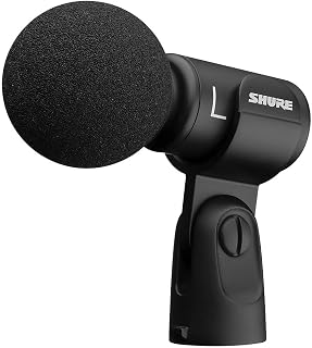 Shure MV88+ Stereo USB Microphone - Condenser Microphone for Streaming and Recording Vocals & Instruments, Mac & Windows Compatible, Real-Time Headphone Monitoring Output, Travel Friendly - Black
