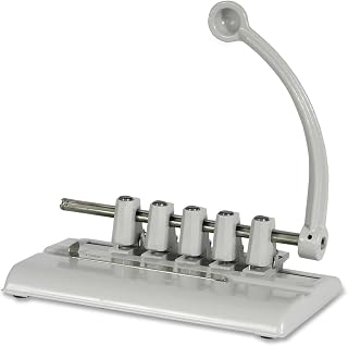 Martin Yale 525M Master Hole Punch, 11/32" Hole Diameter, Punches Through Up To 40 Sheets of 20-lb. Bond Paper, Comes With 5 Punch Heads and Accepts a Total of 7