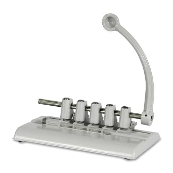 Martin Yale 525M Master Hole Punch, 11/32" Hole Diameter, Punches Through Up To 40 Sheets of 20-lb. Bond Paper, With 5 Punch Heads and Accepts a Total of 7