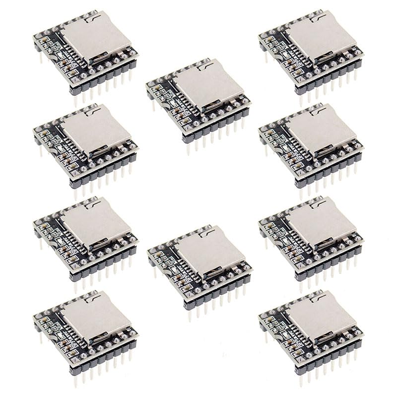 senzooe DFPlayer Mini MP3 Player Module MP3 Voice Module TF Card and USB Disk Pack of 10