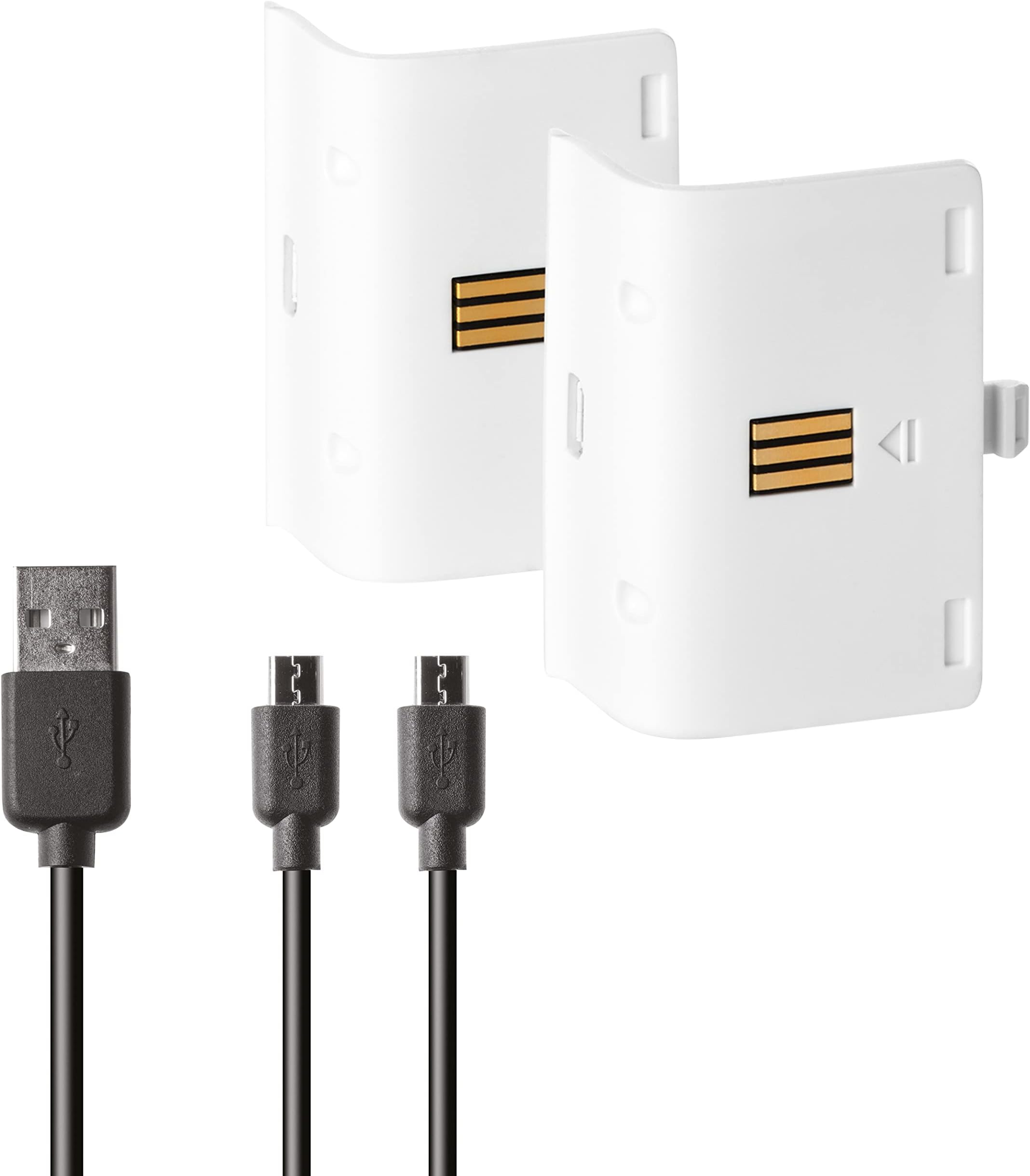 Snakebyte Xbox One Twin Battery Pack REV. 2 - 2 Rechargeable Battery Packs for Xbox One, S, Xbox One X and Elite Controllers (White) - Xbox One Battery Pack