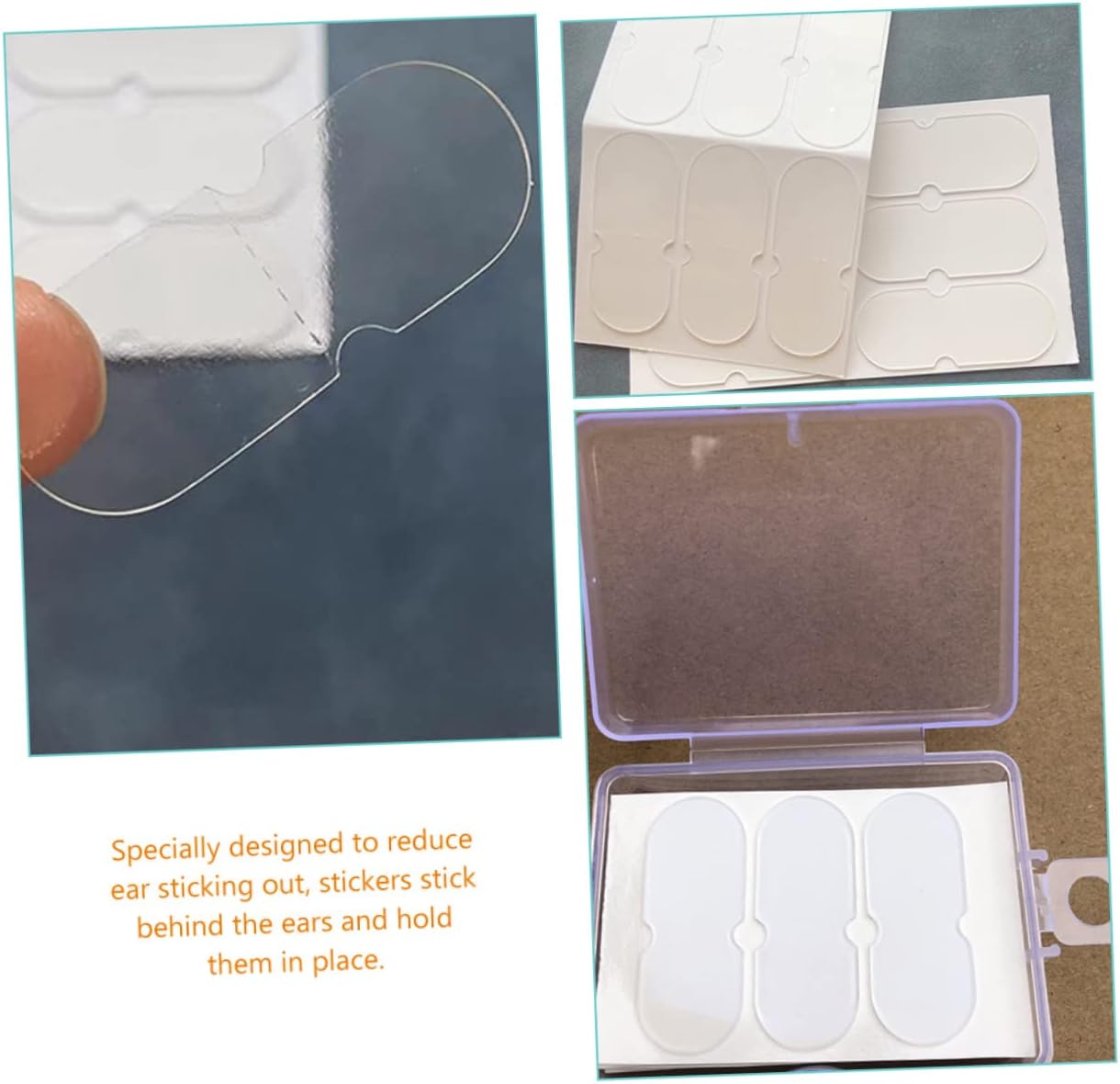 60Pcs Transparent Elf for Protruding Ears Vertical Cosmetic Ear Tape for Stereotype Correction Invisible Ear Patches for Comfortable Wear