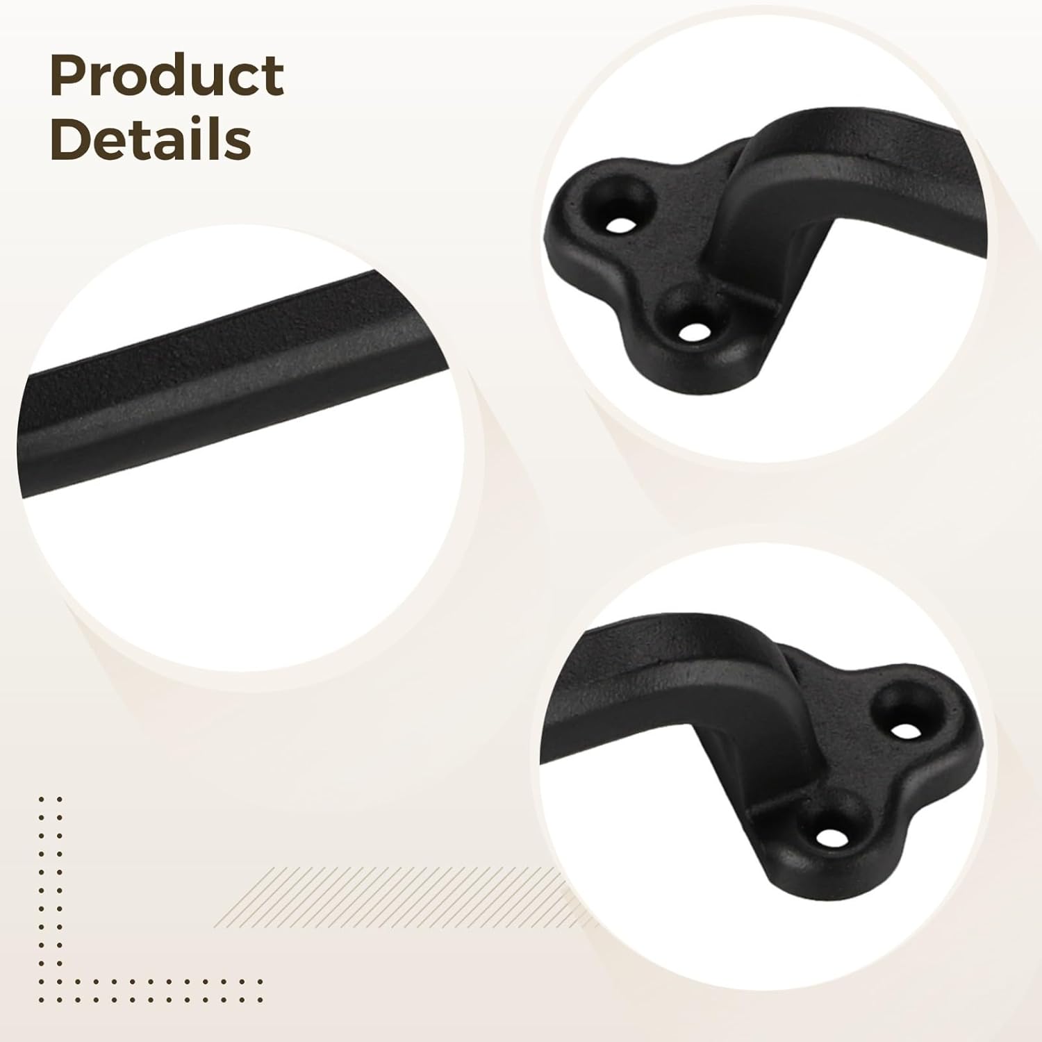 Set of 2 Black Barn Door Handles, Metal Pull Handle for Sliding and Cabinet Doors with Screws, 8.9 X 2.8 X 2.1 in