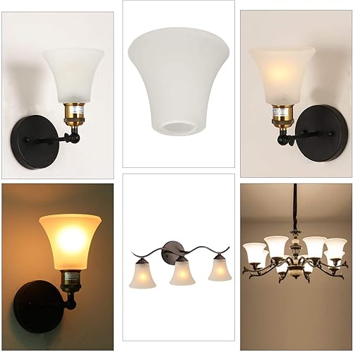 Miniatura 3 de 4 paquetes de campana en forma de lámpara de vidrio esmerilado reemplazo para ventilador de techo Kit de iluminación colgante accesorio A00049