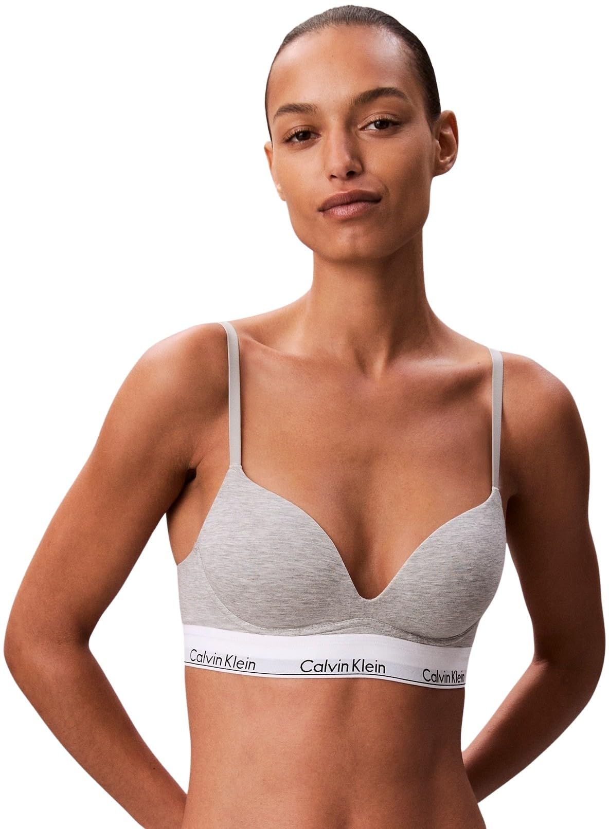 Calvin Klein Sujetador Push-​Up Mujer con Relleno, Gris (Grey Heather), 75A