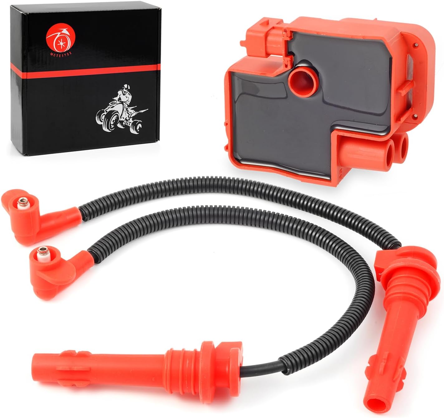 Moto1988 Ignition coil & Spark plug Wire Cap Compatible with Polaris RZR XP 4 S 900 1000 RS1 Turbo 2014-2023 4014296 4014295 4017695 4017694 4010425