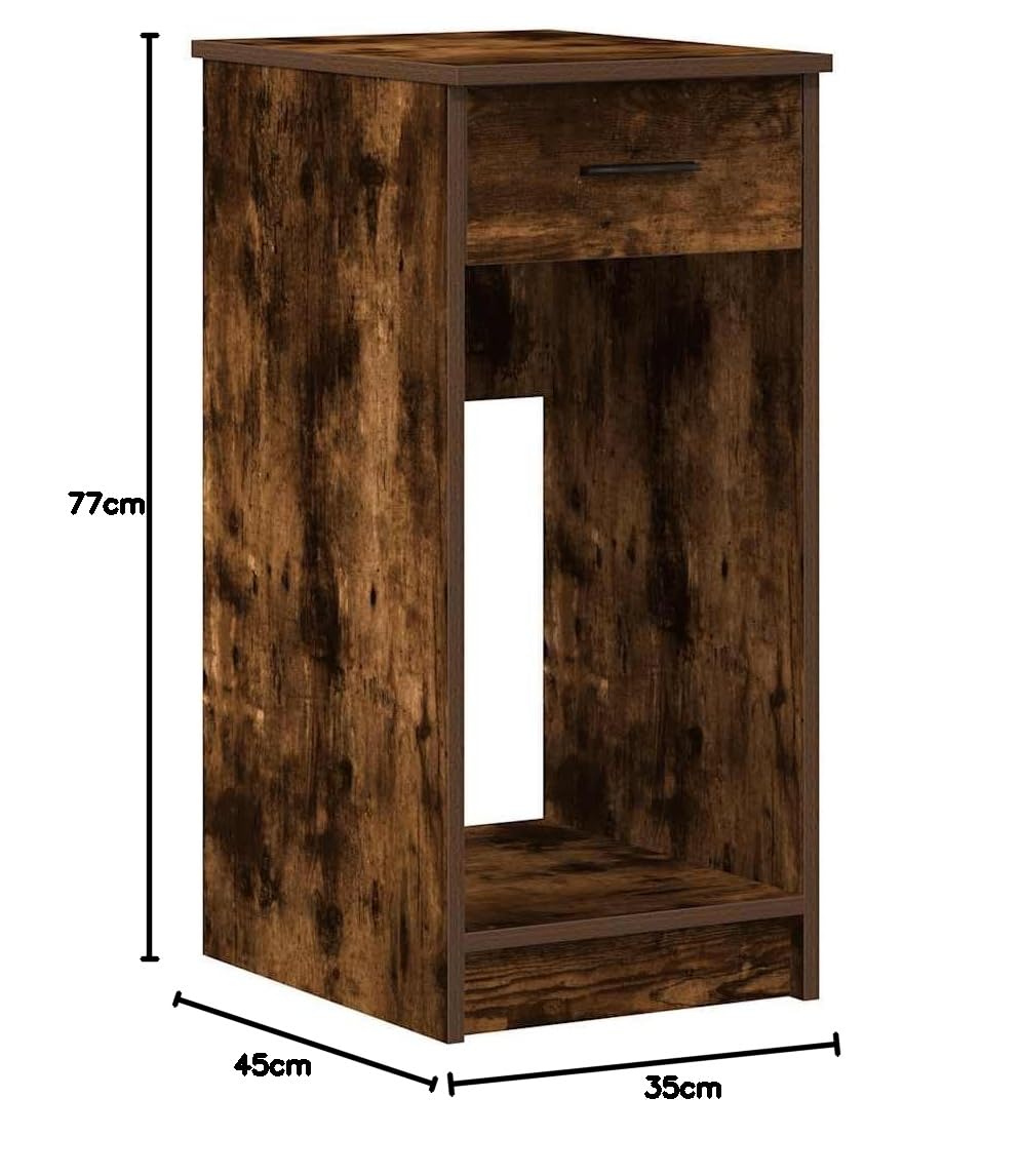 Armadio per computer con cassetto affumicatura 35 x 45 x 77 cm, versatile armadio PC in legno per casa e soggiorno, robusto computer desk mobili
