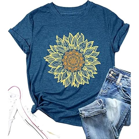 Women's Sunflower Graphic Inspirational T-Shirt Cover