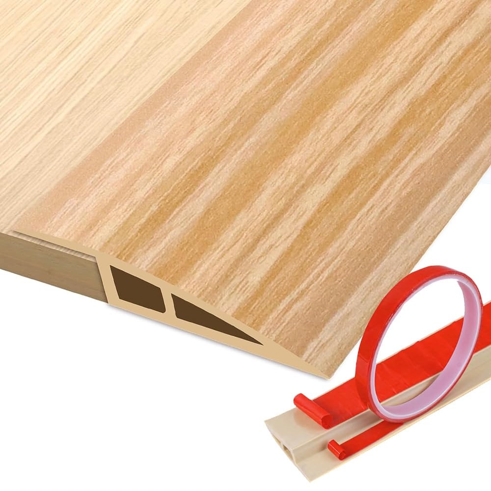 Samoprzylepny profil przejściowy do podłóg, listwa progowa drzwi z PCW, do regulacji wysokości, idealna do podłóg laminowanych i parkietowych (czarna wys. 20 mm/12,7 cm)