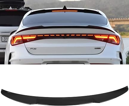 Rear Spoiler Wing Compatible with 2021-2023 for Kia K5 Rear Trunk Spoiler Wing ABS Glossy Black