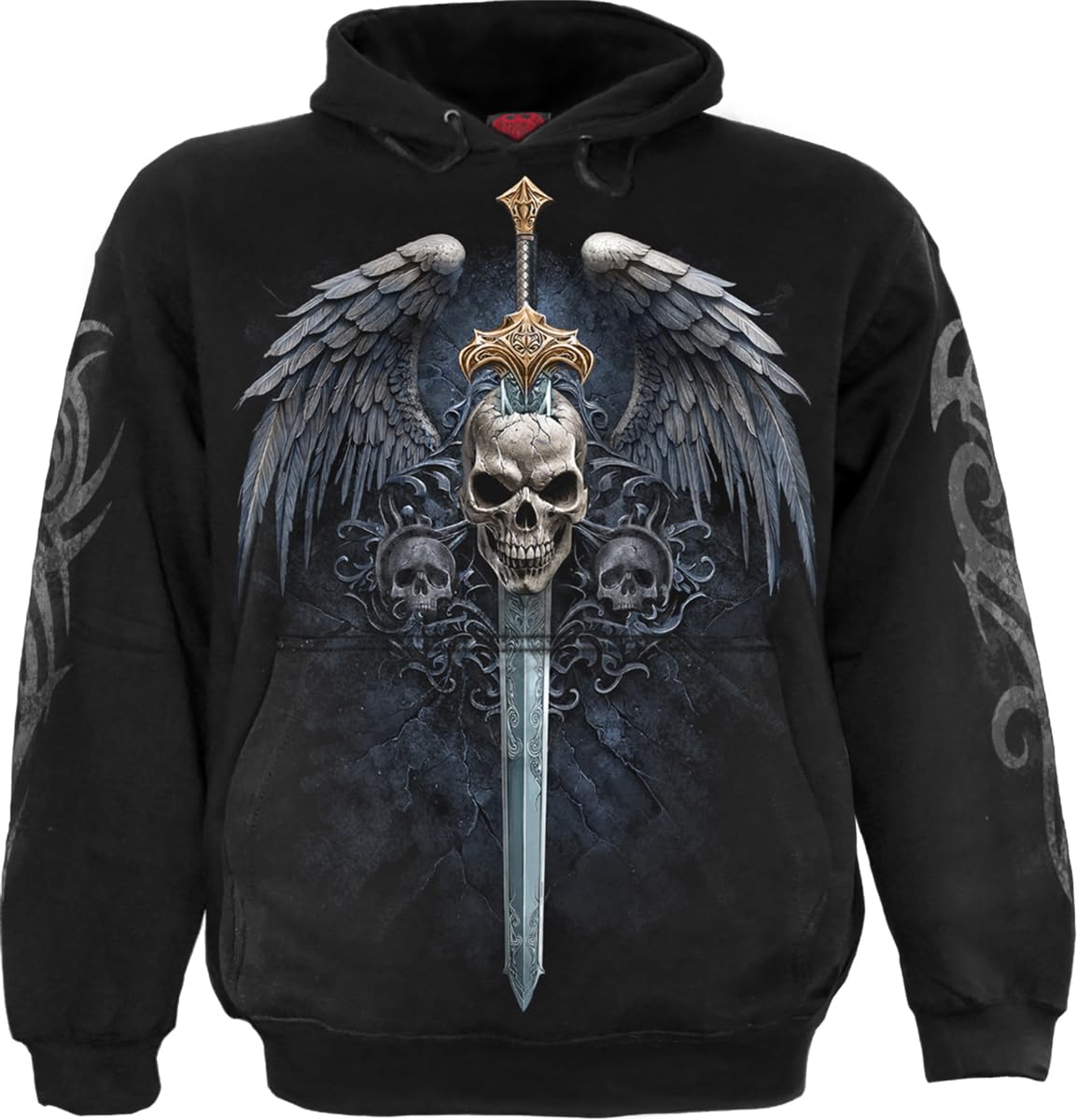 Spiral Direct Unisex Adult Angel Sword Cotton Hoodie (XL) (Black)