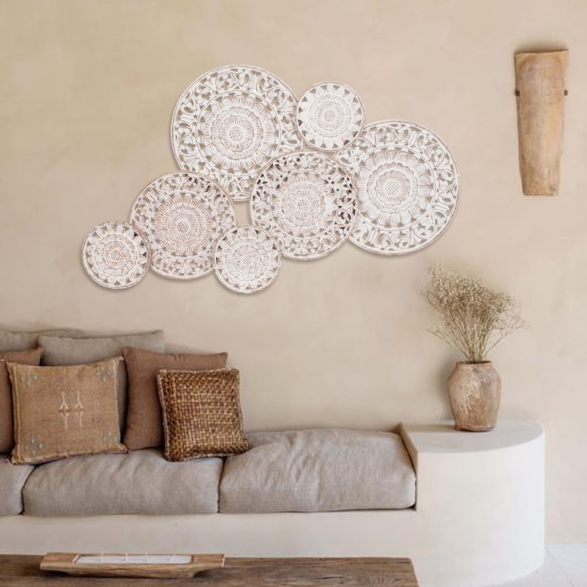 Adorno de Pared REDONDELES PUNTILLA, Madera, 104x60 cm