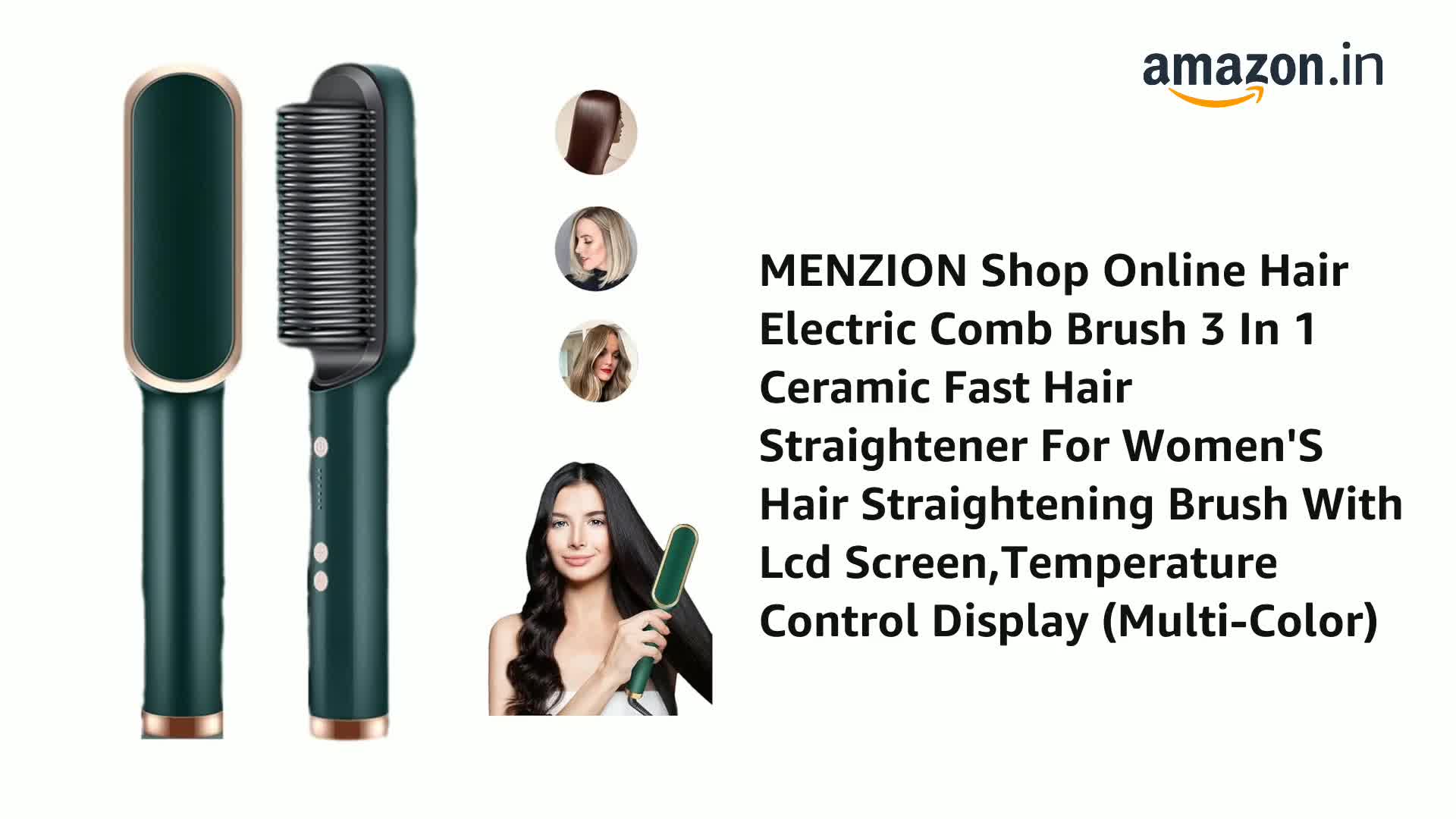 MENZION Shop Online Hair Electric Comb Brush 3 In 1 Ceramic Fast