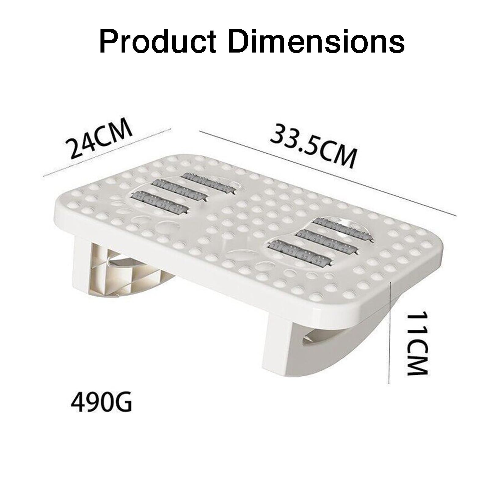 Ergonomische Fußstütze For 180°-Wippbewegung, Unter Dem Schreibtisch Mit Fußmassagerolle, Maximale Belastung 100 Kg, Zur Verbesserung Der Körperhaltung Und Linderung(White)
