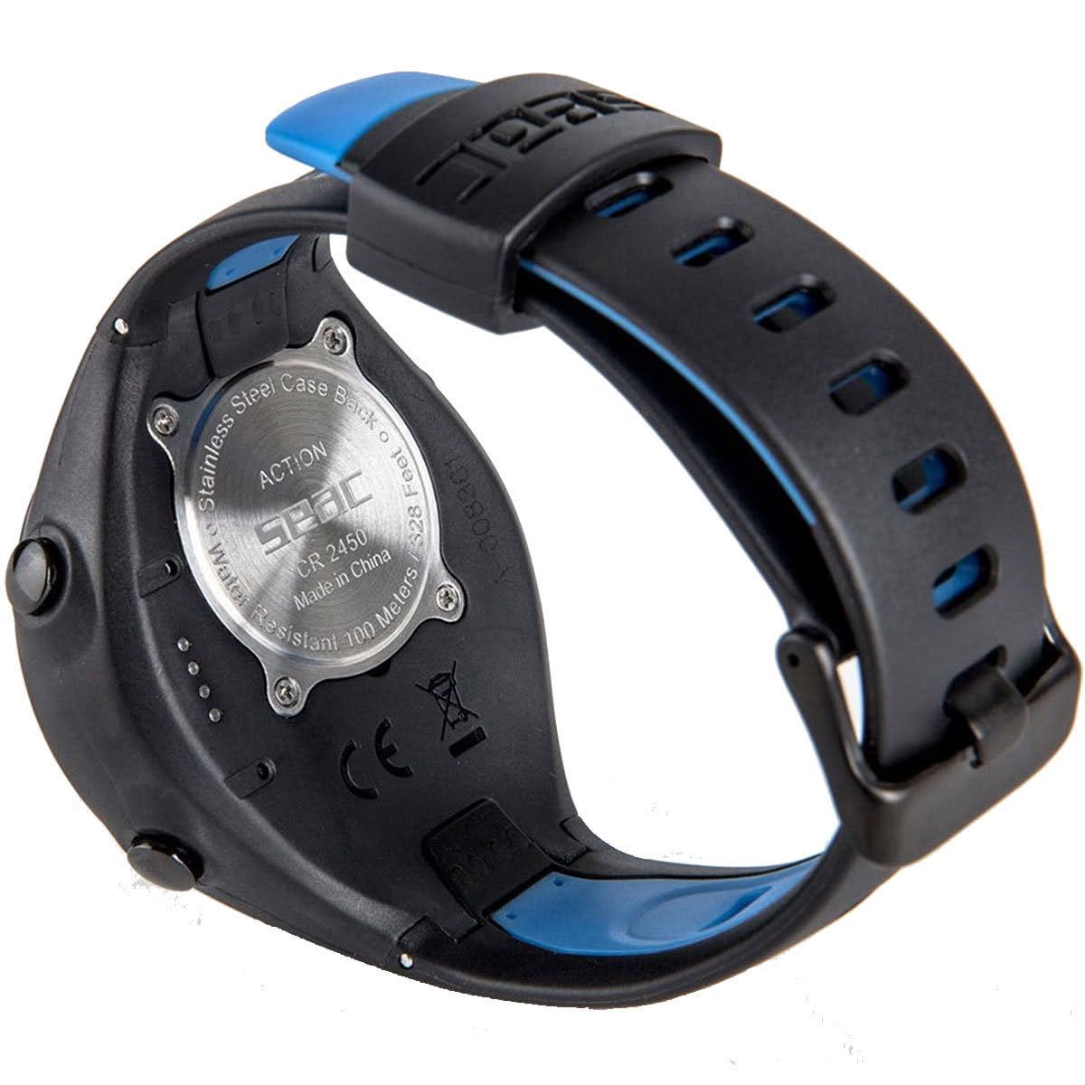 SEAC Action HR, computadora de buceo de alta resistencia con modo de buceo y apnea, cuaderno de registro de buceo, planificador de buceo, alarmas de seguridad, HR, negro/azul, estándar