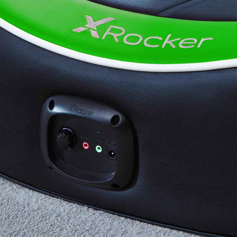 X Rocker Shadow 2.0 Floor Rocker Gaming Kinder Sessel mit 2.0 Audiosystem - Grün/Schwarz/Weiß