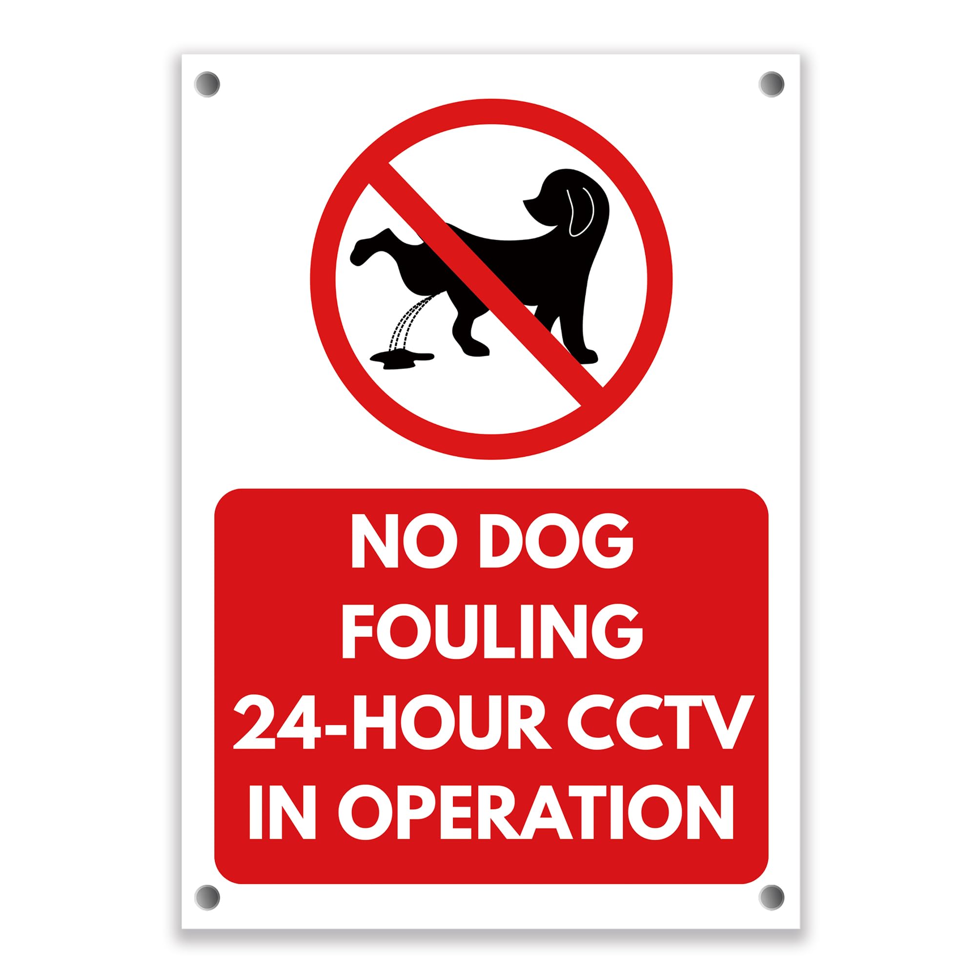 LP Lifestyle No Dog Fouling 24 Hour CCTV in Operation Sign – Durable Weatherproof Rust-Free Waterproof PVC Warning Sign for Gardens, Fences, Outdoor Use No.415 (A4 (210mm x 297mm) – Holes)