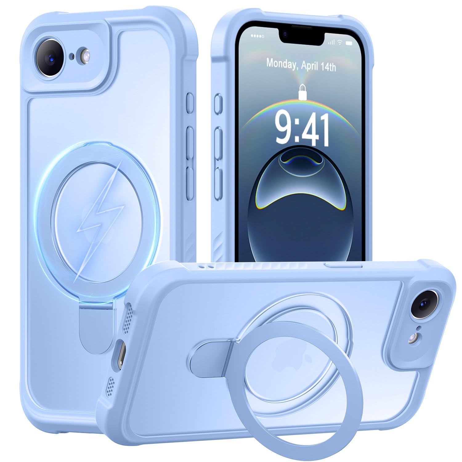 MOCCA Magnetic for iPhone 17e Case with Stand,Light Blue