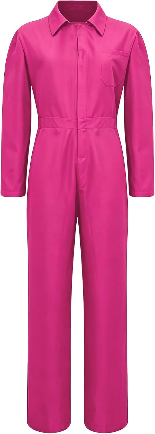 Lejafay Women's Long Sleeve Coveralls Lightweight Mechanic Jumpsuits Utility Work Overalls with Pockets