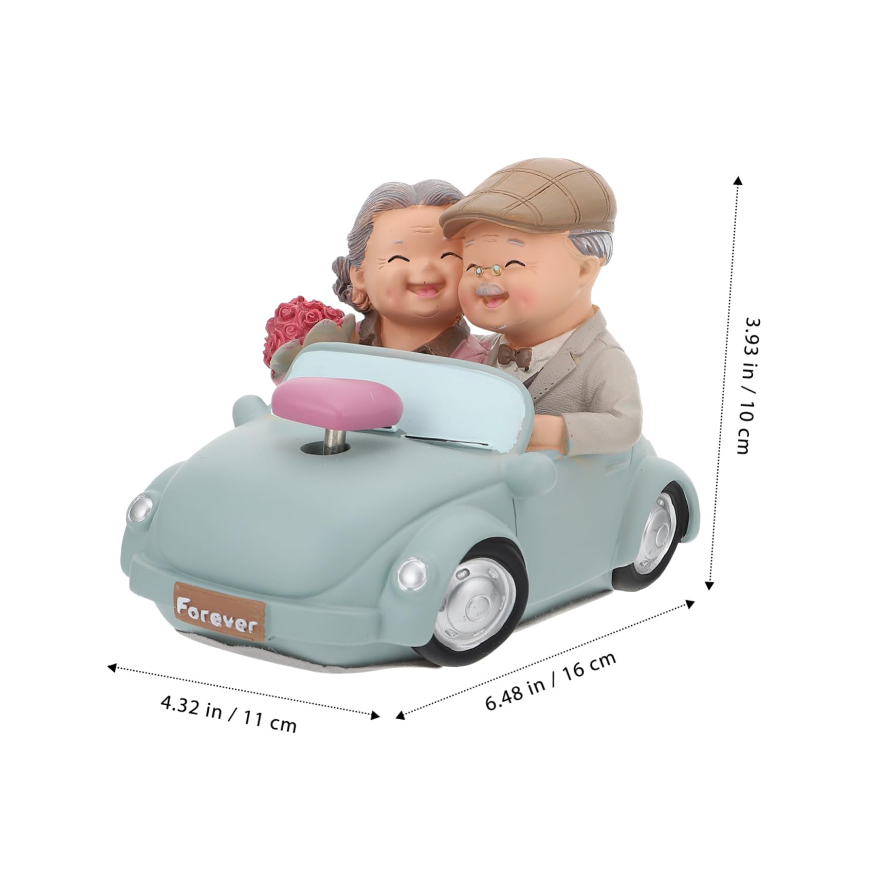 Zerodeko Romantische Resin Figur Älteres Ehepaar Handgefertigt Leicht und Robust Hochzeit Jahrestag Dekoration Geschenk für Zuhause Valentinstag Tischregal