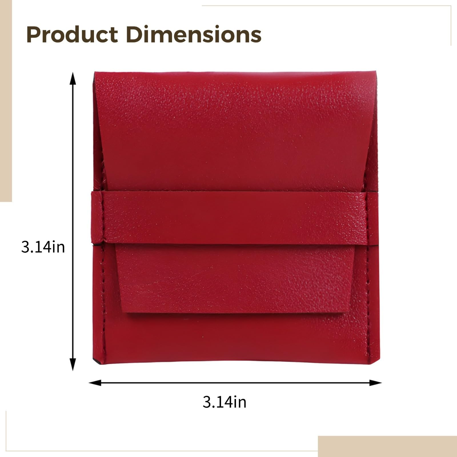 Lot de 50 pochettes à bijoux en microfibre rouge, sacs de rangement en cuir PU, 7,9 x 8,9 cm, motif enveloppe pour bagues et colliers