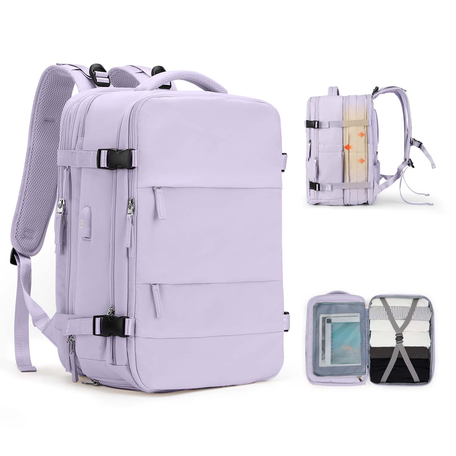 SZLX Zaino Ryanair 40x30x20 Sottovuoto Zaino da Viaggio 40x30x20 Wizzair Donna da escursionismo sportivo impermeabile Zaino Casual Laptop da 14 Pollici con porta di ricarica USB Scomparto per Scarpe