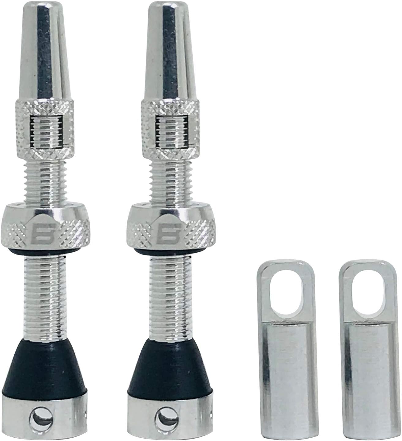 BWSHLFBWSHLF Tubeless Presta Valve Stem 40/44/55/60/65/80/100 mm, Super Light Alloy Presta Valve Stem Kit with Valve Core Remover Tool and Valve Stem Caps - Multiple Color and Size Options(Pair)