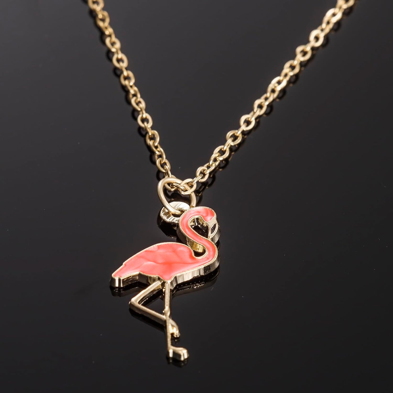 Kivosliviz Flamingo Necklace for Women Gifts Adults Flamingos Lover Jewelry Pink Flamingo Necklace - Image 2