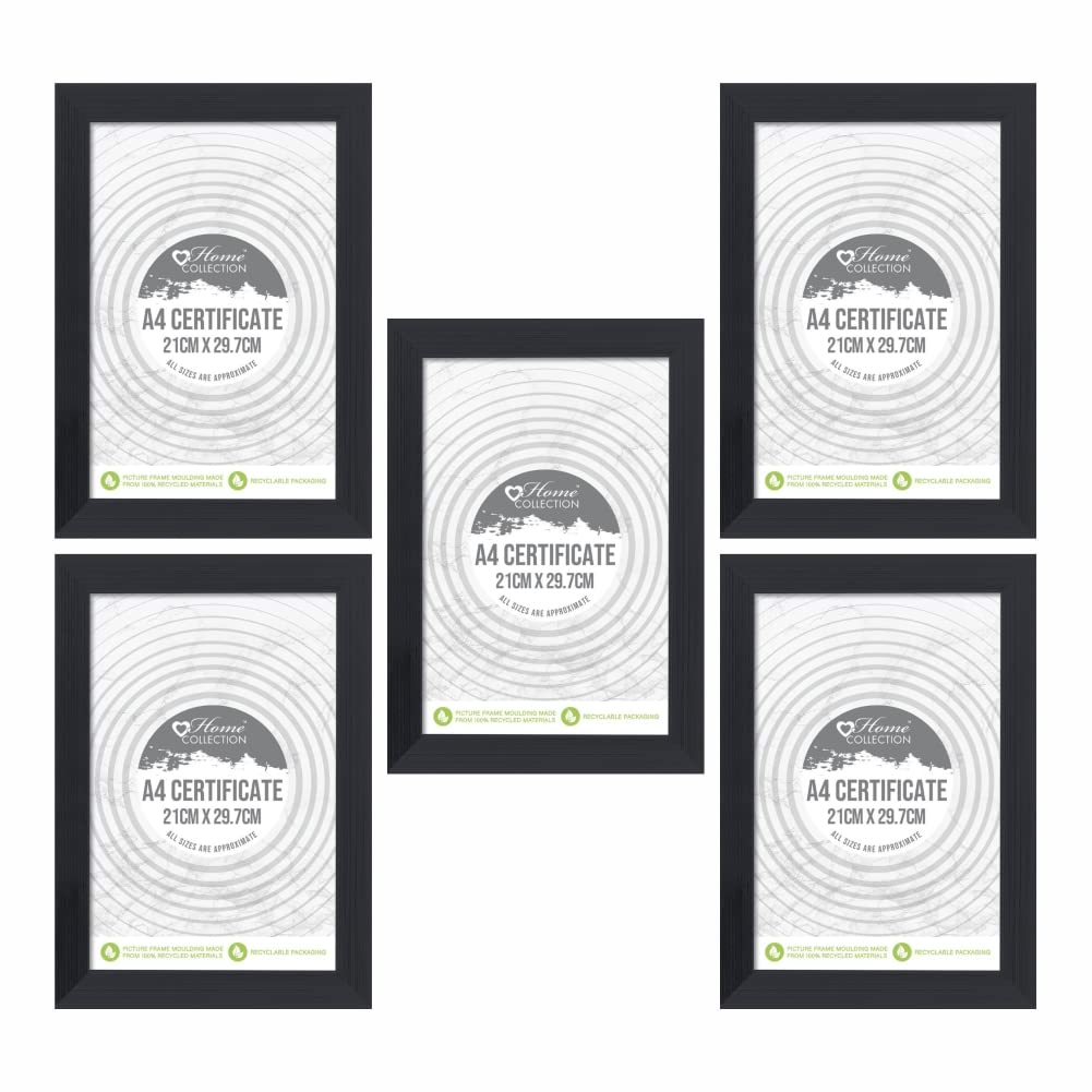M1ss Set Of 5 A4 Certificate Photo Picture Frame Absolute For Kitchen Wall Art Print, Poster Frames, Picture Frame Freestanding And Wall Mountable, 21Cm X 29.7Cm (Set Of 5)