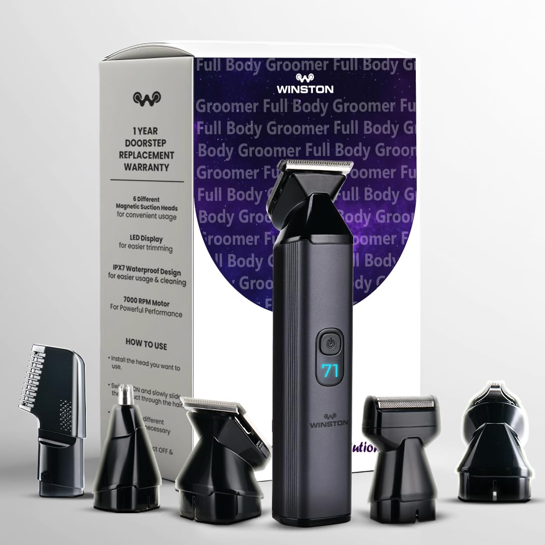 See full amazon price history chart for Winston All-in-One Full Body Trimmer for Men - Groom 360, 6 in 1 Multi Grooming Trimming Kit, Nose, Beard and Body Trimmer, IPX7 Waterproof Design - 160 Min Cordless Runtime Winston All-in-One Full Body Trimmer for Men - Groom 360, 6 in 1 Multi Grooming Trimming Kit, Nose, Beard and Body Trimmer, IPX7 Waterproof Design - 160 Min Cordless Runtime (B0CWGPXWGS) Amazon Price History, Amazon Price Tracker