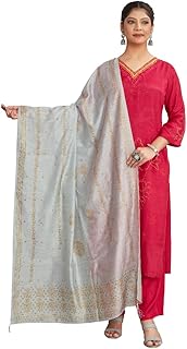 Indian Wedding Ethnic Khari Print Festive Bridal Wear Scarf Shawl Soft E...