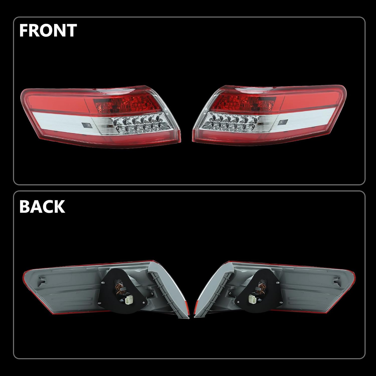 Rear Tail Light Brake Lamp Driver Left Side and Passenger Right Side Compatible with Toyota Camry 2010-2011 (Submodel: Base, LE, SE, XLE)