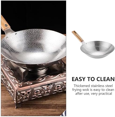 Miniatura 2 de Luxshiny Wok - Sartén multiusos de acero inoxidable para todas las estufas para freír cocinar al vapor y utensilios de cocina fáciles de limpiar