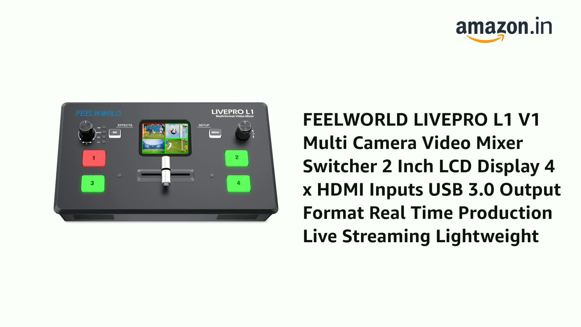 FEELWORLD LIVEPRO L1 V1 Multi Camera Video Mixer Switcher 2 Inch