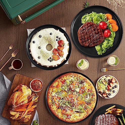 Vidalenta Dinner Plates Set Of 4, 8 Inch Salad Plate Set, Porcelain Pasta Plate Set Serving Dishes Small Plates Modern Dinnerware Set, Microwave Oven And Dishwasher Safe, Matte Black #TOP3