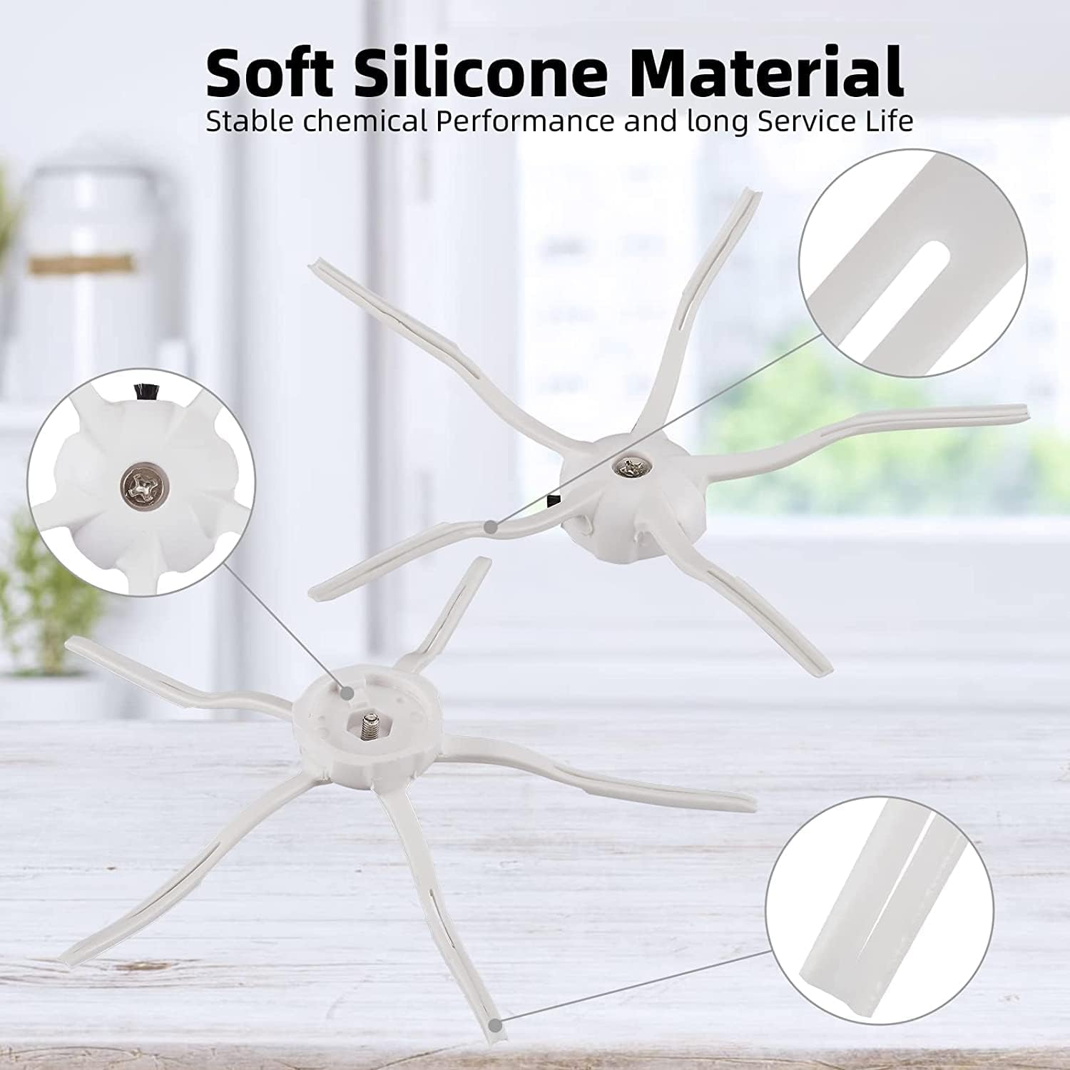 14 Pcs Vacuum Cleaner Replacement Parts for Xiaomi Roborock S7/ T7S Plus, Include 4 Filters, 4 Mop Cloth, 5 Side Brush, 1 Roller Brush (White)