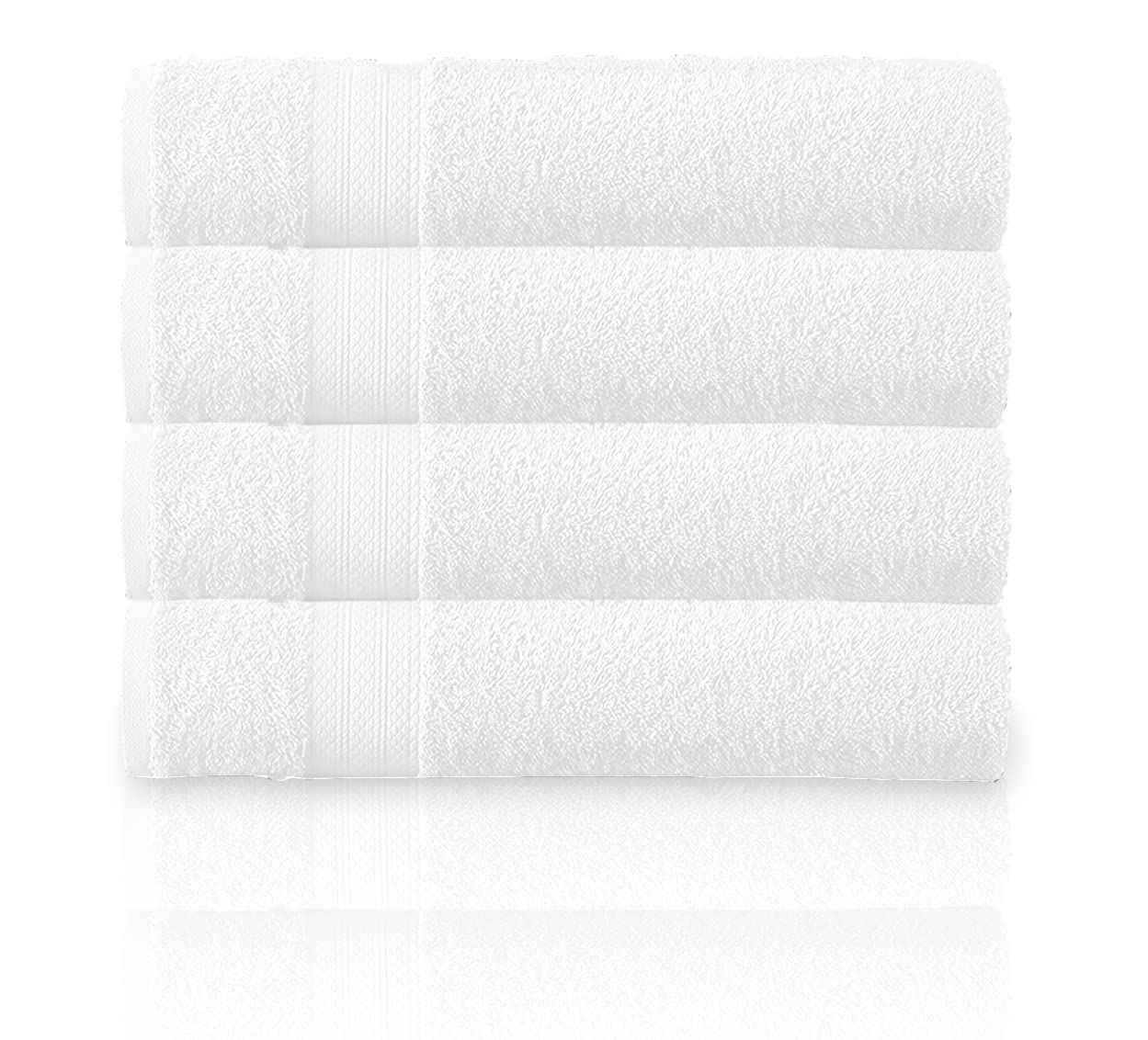 TT ThreadTrade Premium 4 PCs Bath Towels -Soft and Absorbent 100% Egyptian Combed Cotton 4 Large Bath Towels 70x140 cm 500 GSM (White)