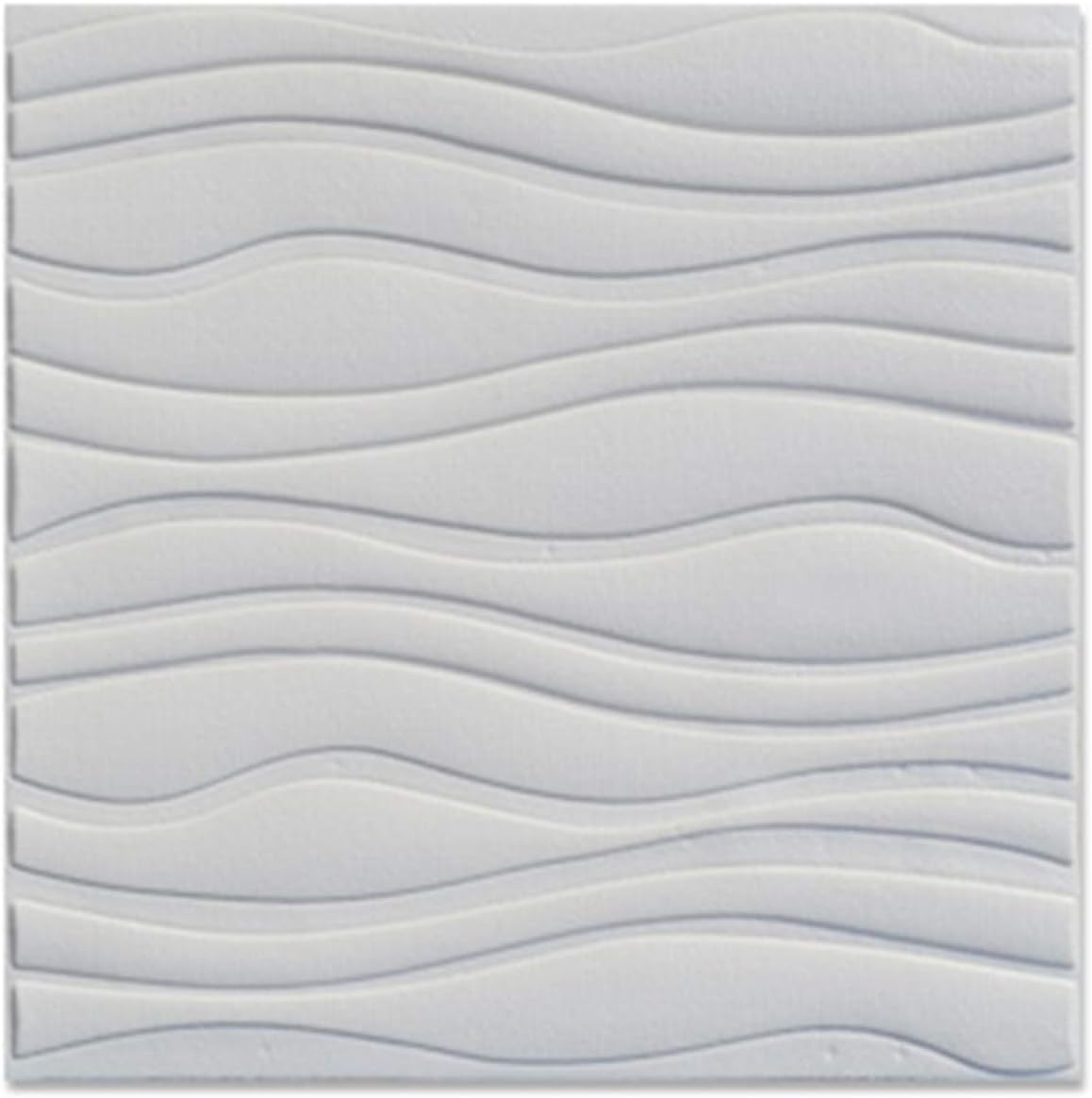 Wall Paper 10 Packs, Kasliny 3D Brick Wall Stickers Self-Adhesive Panel Decal PE Wallpaper - Peel and Stick Wall Panels for TV Walls, Sofa Background Wall Decor (38.7 sq.ft Wave White)