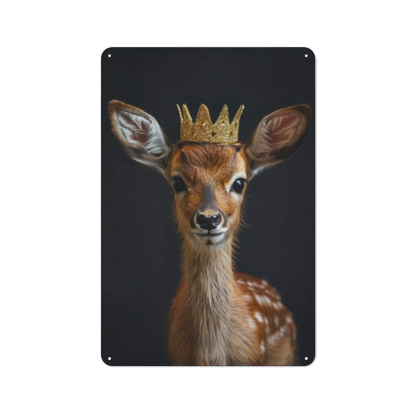 Junmoney Deer King Vintage Metal Sign 30X20cm, Bistro Style Shop Wall Decor For Cafe, Bistro, Bakery Or Restaurant