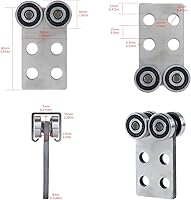 Vista 2 de 2 carritos con ruedas rodillos. Conjunto de carrito con rodamientos. La parte superior del carrito tiene espacio para tornillos de ajuste