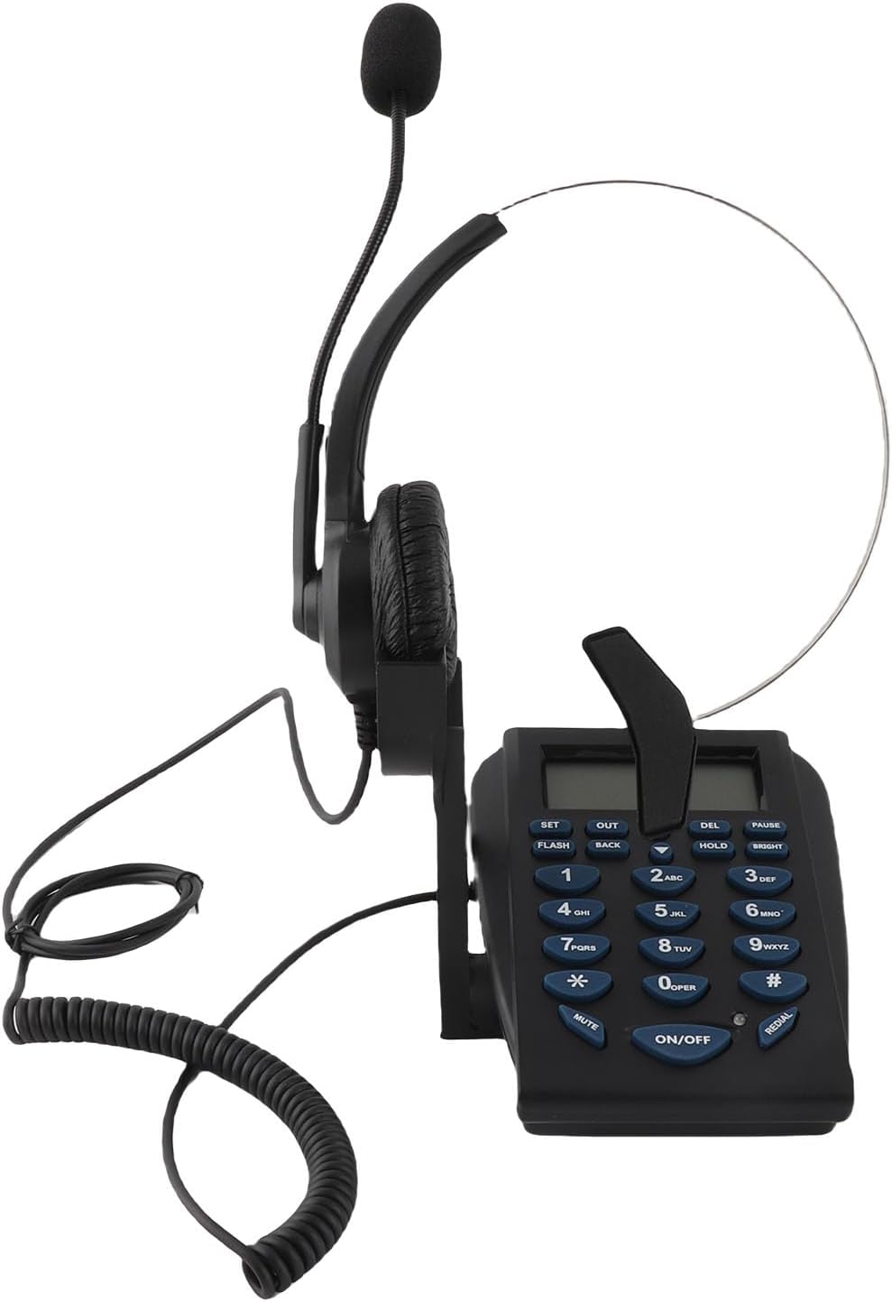 Multifunctional Call Center Telephone, Call Center Corded Telephone with Mute&REDIAL - Call Center Corded Headset Telephone for Business Office