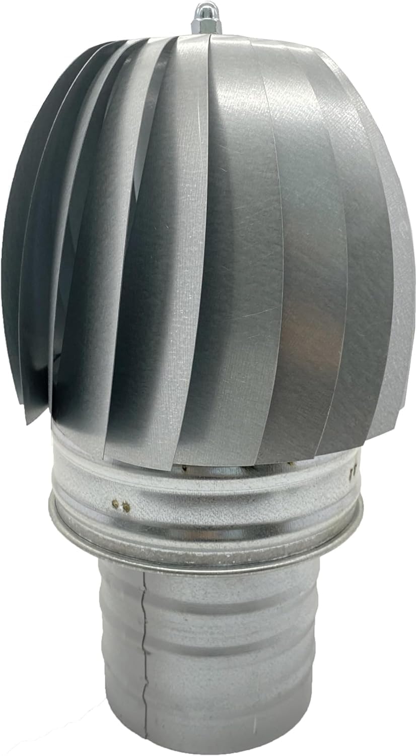 Sombrero Chimenea Extractor de Humo Giratorio de Viento en Acero Galvanizado, capuchón chimenea giratorio para salida de humo (300MM) — view 4