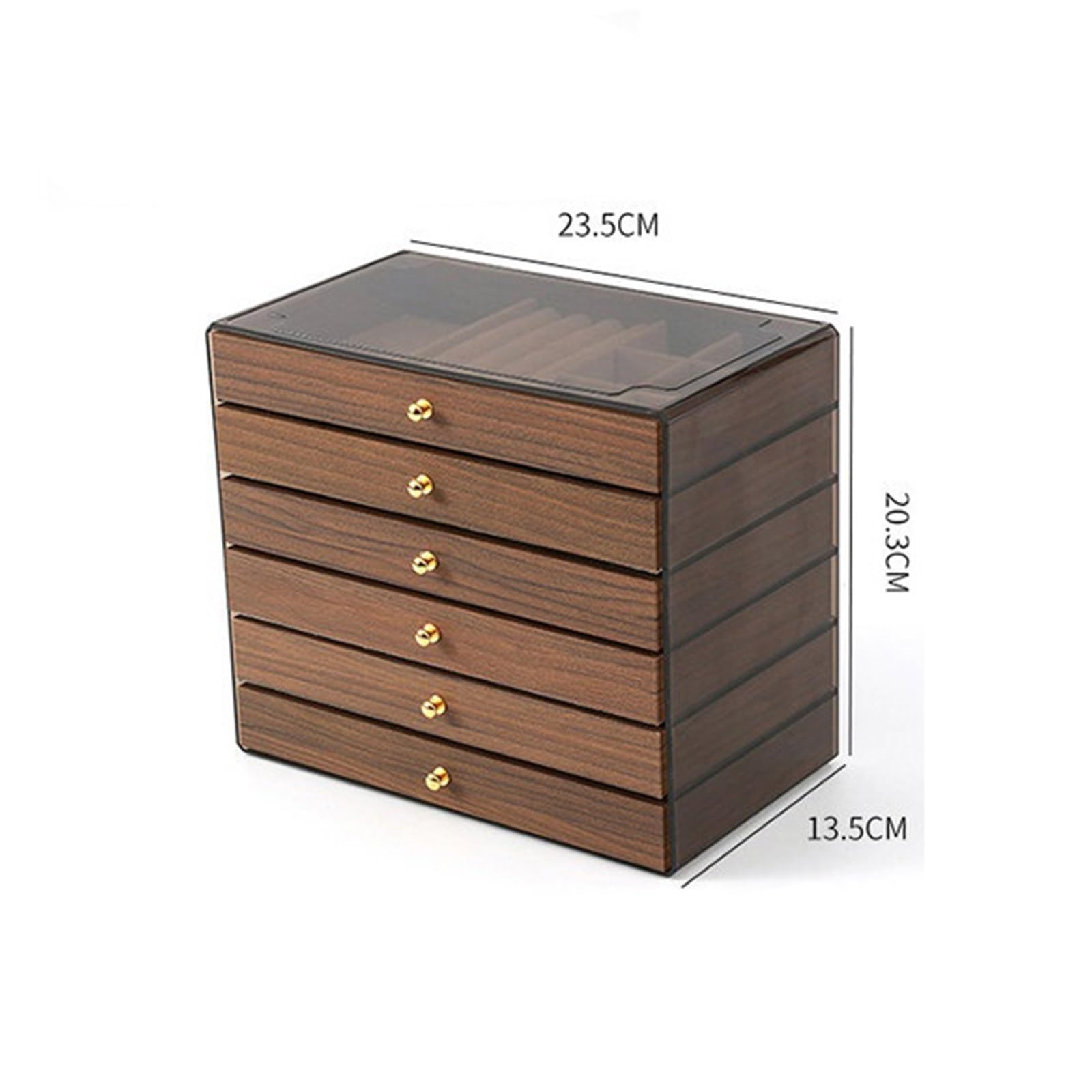 Soporte de joyería Cajón multicapa del joyero grano de madera nogal