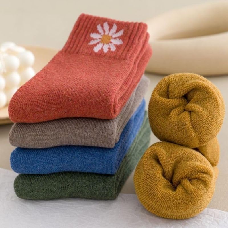 Image of Cute Daisy Socks for Women, Soft Novelty Crew Socks