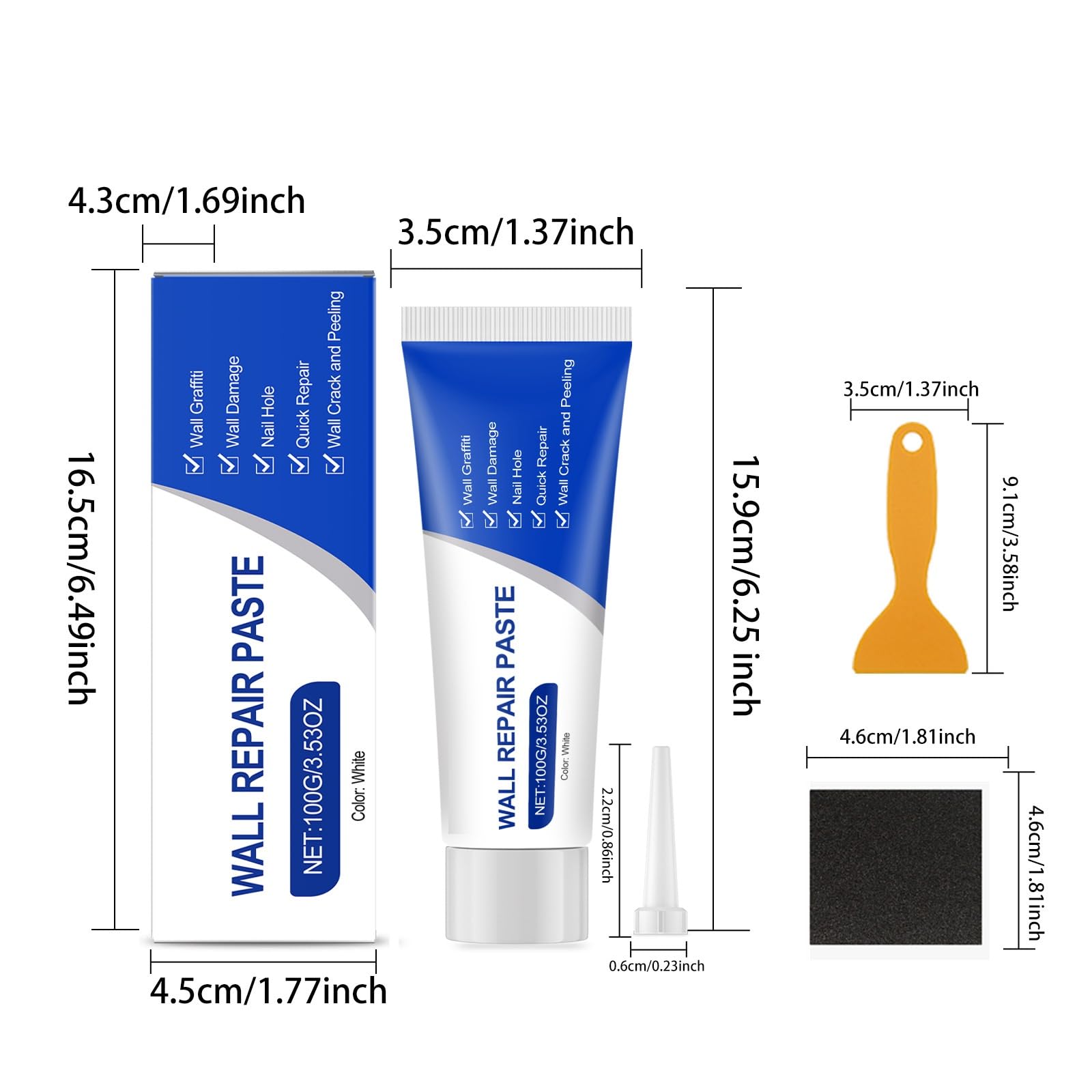 Wandreparaturpaste, filler Fill von Löchern, Drywall repair mit spatula (5pcs)