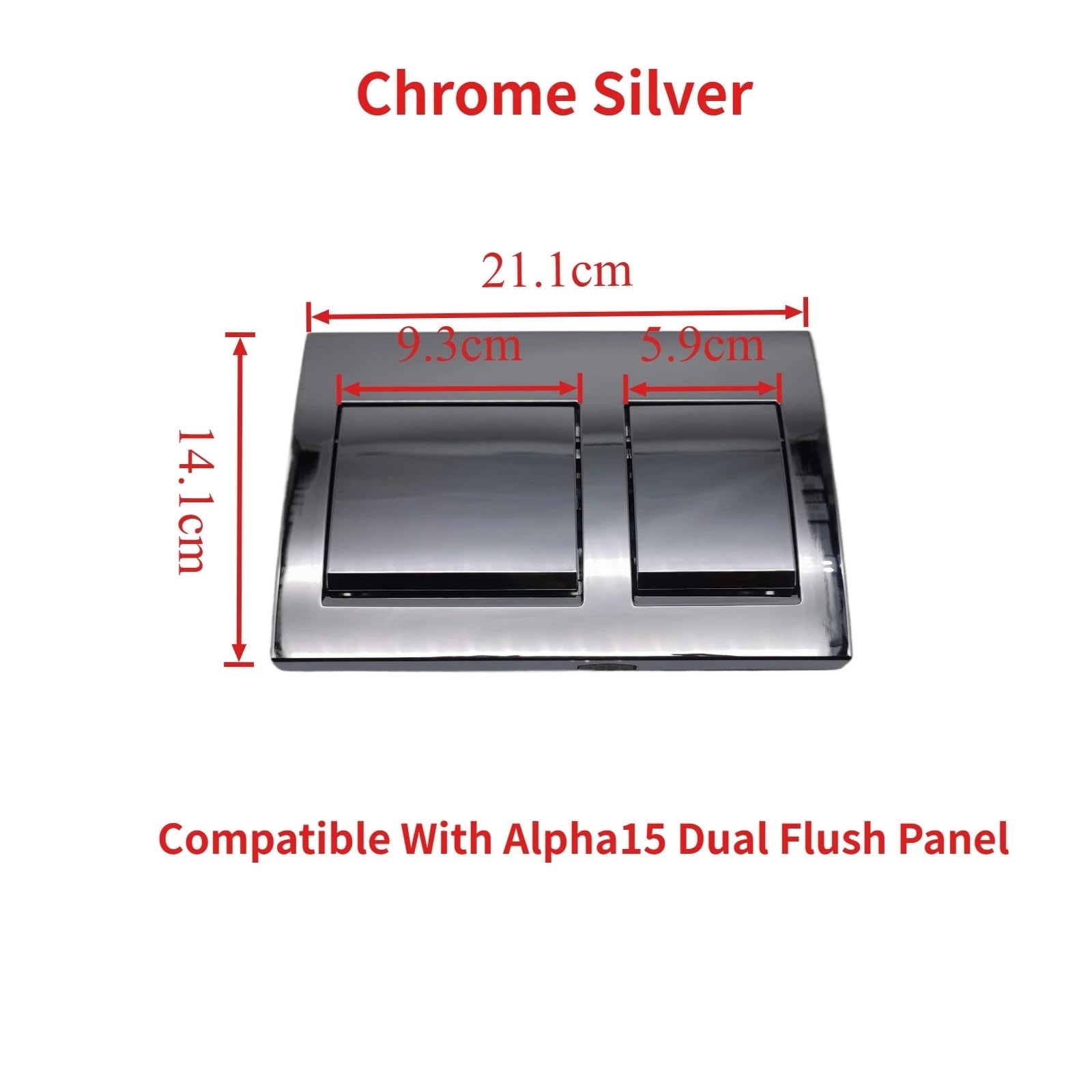 Compatible For Geberit, Doble Botón Cromado. | 115.045.16.1, cisterna empotrada, WC de pared, doble descarga, pulsador frontal