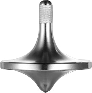 Stainless Steel Spinning Top, Premium Exquisite Perfect Balance Well Made Metal Desk EDC Little Fidget Toy, Spin Long Time Over 6 Minutes, Great Value (Silver, Small Diameter 24mm)
