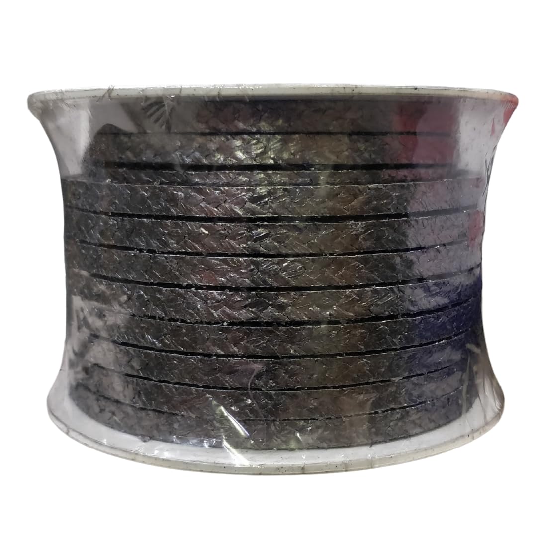 ZER0LEAK Expanded Graphited Gland Packing 1kg | -240°C to +600°C Heat Resistant | Chemical Safe Seal Rope | Self-Lubricating | Valve & Pump Packing for High-Pressure Industrial Use (10MM) 2