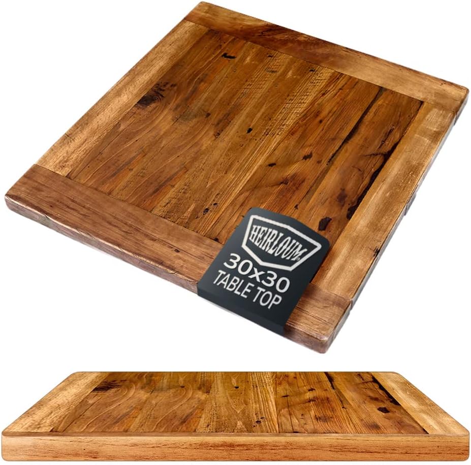 HEIRLOUM Reclaimed Wood Table Top Rustic Recycled Solid