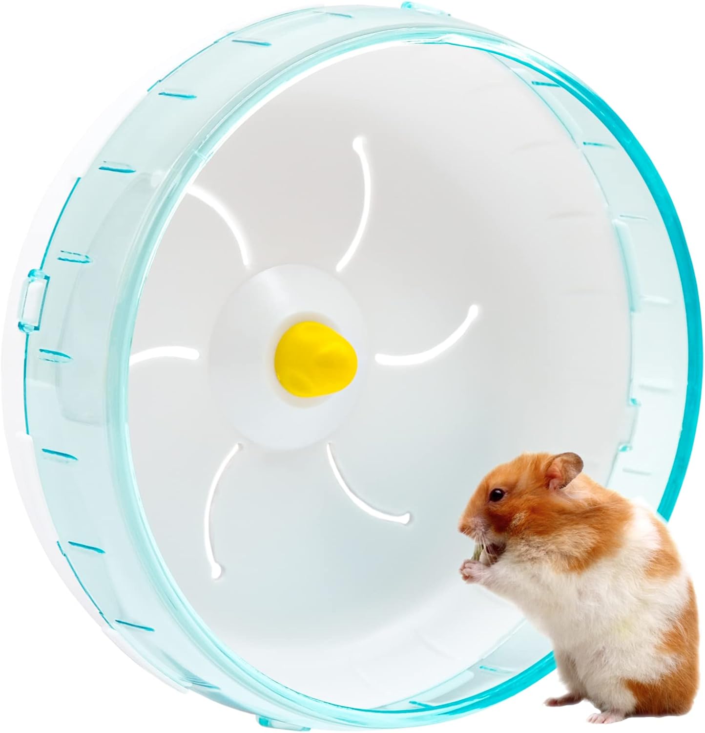 INHEMING Rueda para Hamster Silenciosa, Rueda de Ejercicio de Plástico para Pequeños Roedores , Juguete de Hámster, para Hamster Gerbil Conejillo de Indias Jerbos Conejos - 17.5 cm,Azul